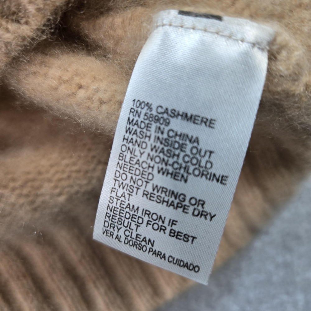 Antonio Melani Sweater Pullover Womens M Beige 100%Cashmere Turtleneck Fair Isle - Picture 9 of 11